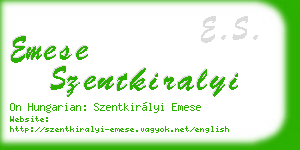 emese szentkiralyi business card
